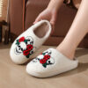 Halloween Skull Rose Slippers Winter Warm Indoor Floor Bedroom Home Halloween Skull Rose Slippers Winter Warm Indoor Floor Bedroom Home