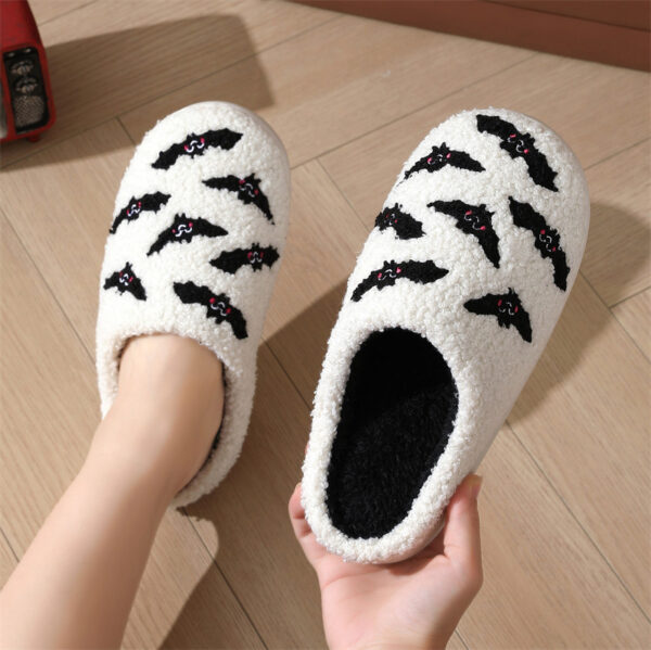 Halloween Skull Rose Slippers Winter Warm Indoor Floor Bedroom Home Halloween Skull Rose Slippers Winter Warm Indoor Floor Bedroom Home