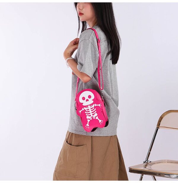Halloween Skull Shoulder Bag Y2K Fashion Funny Cute Messenger Crossbody