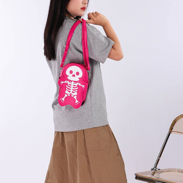 Halloween Skull Shoulder Bag Y2K Fashion Funny Cute Messenger Crossbody