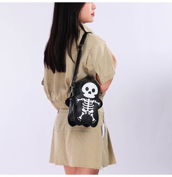 Halloween Skull Shoulder Bag Y2K Fashion Funny Cute Messenger Crossbody