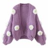 Handmade Crochet Cardigan Sweater Women Fruit Jacquard Embroidery Handmade Crochet Cardigan Sweater Women Fruit Jacquard Embroidery