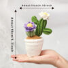 Handmade Crochet Flowering Cactus Pot Ornament Soft Yarn Everlasting Handmade Crochet Flowering Cactus Pot Ornament Soft Yarn Everlasting