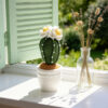 Handmade Crochet Flowering Cactus Pot Ornament Soft Yarn Everlasting Handmade Crochet Flowering Cactus Pot Ornament Soft Yarn Everlasting