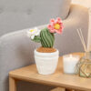 Handmade Crochet Flowering Cactus Pot Ornament Soft Yarn Everlasting Handmade Crochet Flowering Cactus Pot Ornament Soft Yarn Everlasting