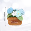 Handmade Crochet Potted Fridge Magnet Set with Colorful Flowers Handmade Crochet Potted Fridge Magnet Set with Colorful Flowers