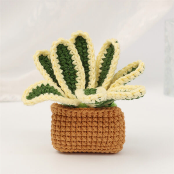 Handmade Crochet Potted Fridge Magnet Set with Colorful Flowers Handmade Crochet Potted Fridge Magnet Set with Colorful Flowers