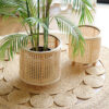Handmade Woven Flower Pot Bamboo Green Plant Stand Floor Ornaments