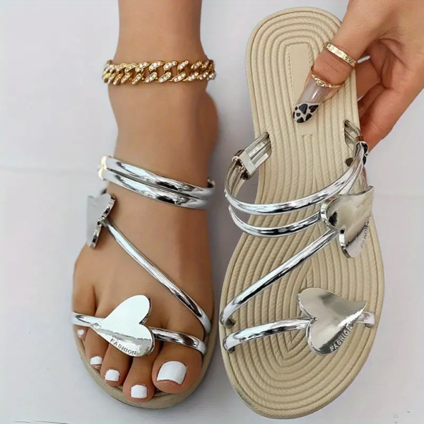 Heart Shape Slippers Summer Flat Love Beach Shoes Women Heart Shape Slippers Summer Flat Love Beach Shoes Women