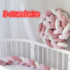 Heightening Baby Braided Crib Bumpers Knot Long Pillow Cushion Bedding