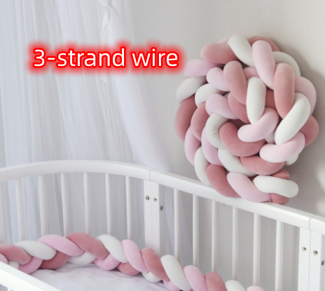 Heightening Baby Braided Crib Bumpers Knot Long Pillow Cushion Bedding