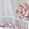 Heightening Baby Braided Crib Bumpers Knot Long Pillow Cushion Bedding