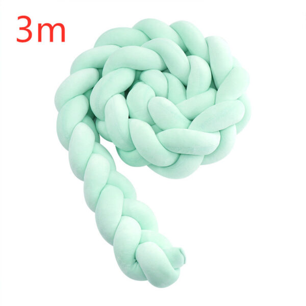 Heightening Baby Braided Crib Bumpers Knot Long Pillow Cushion Bedding