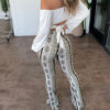 High Elastic Tight Pants Slim Sexy Print Trousers