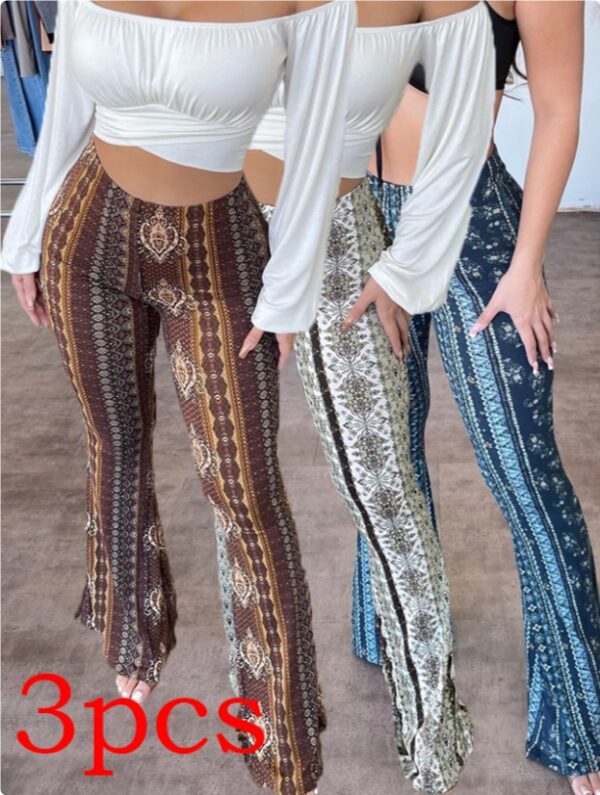 High Elastic Tight Pants Slim Sexy Print Trousers