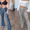 High Elastic Tight Pants Slim Sexy Print Trousers