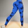 Hollow Tie Dye Printed Yoga Pants High Waist Butt Lift Seamless Sports Hollow Tie Dye Printed Yoga Pants High Waist Butt Lift Seamless Sports