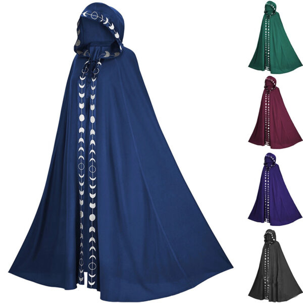 Hooded Cloak Medieval Renaissance 5 Color Printed Halloween Cosplay
