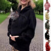 Hooded Sweatshirt with Pet Pockets Casual Loose Fit Warm Pullover Hooded Sweatshirt with Pet Pockets Casual Loose Fit Warm Pullover