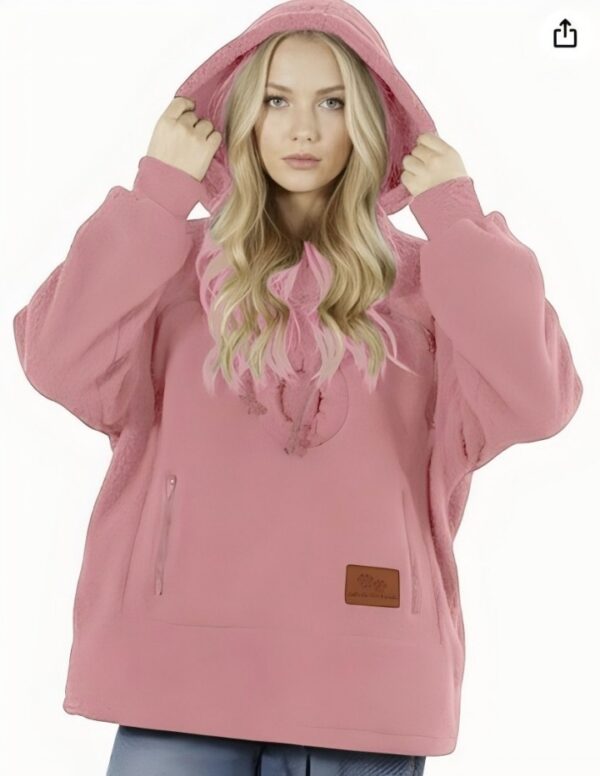 Hooded Sweatshirt with Pet Pockets Casual Loose Fit Warm Pullover Hooded Sweatshirt with Pet Pockets Casual Loose Fit Warm Pullover