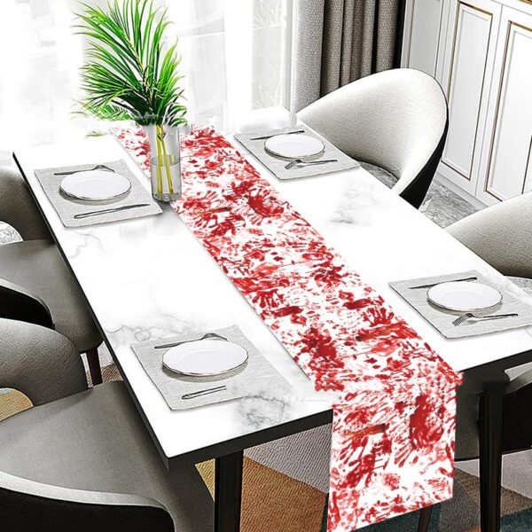 Horror Happy Halloween Tablecloth Bloody Handprint Table Cover Festival Horror Happy Halloween Tablecloth Bloody Handprint Table Cover Festival