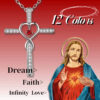 Infinity Love God We Trust Christian Cross Birthstone Crystal Pendant
