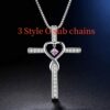 Infinity Love God We Trust Christian Cross Birthstone Crystal Pendant