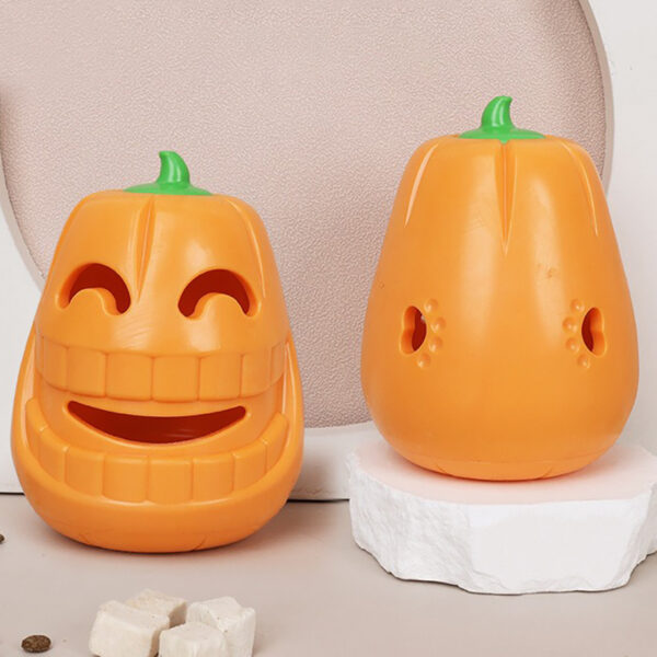 Interactive Dog Chew Toy Halloween Pumpkin Shaped Treat-dispensing