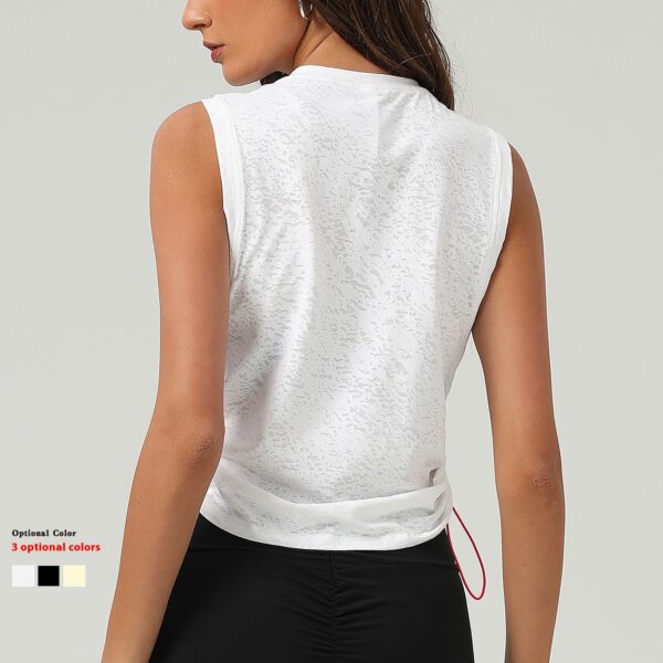 Jacquard Sports Vest for Women Sleeveless Blouse Breathable