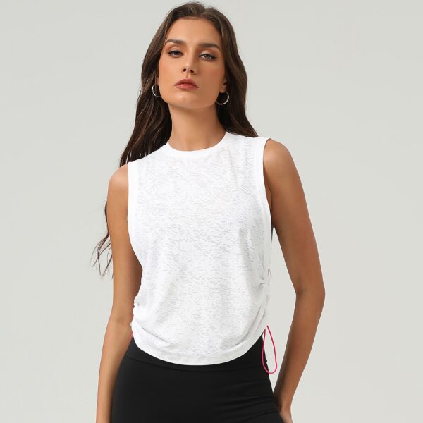 Jacquard Sports Vest for Women Sleeveless Blouse Breathable