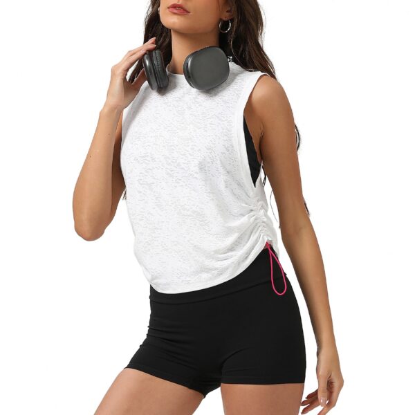 Jacquard Sports Vest for Women Sleeveless Blouse Breathable