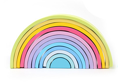 Jigsaw Puzzle Large 12-piece Arch Bridge Rainbow Building Blocks Early