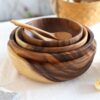 Kitchen Natural Wooden Bowl Household Fruit Salad for Home Restaurant Kitchen Natural Wooden Bowl Household Fruit Salad for Home Restaurant