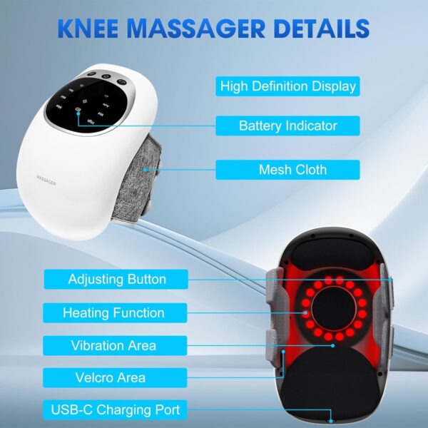 Knee Massager Smart with Heat Vibration 3D Massage Red Light 4-in-1 Knee Massager Smart with Heat Vibration 3D Massage Red Light 4-in-1