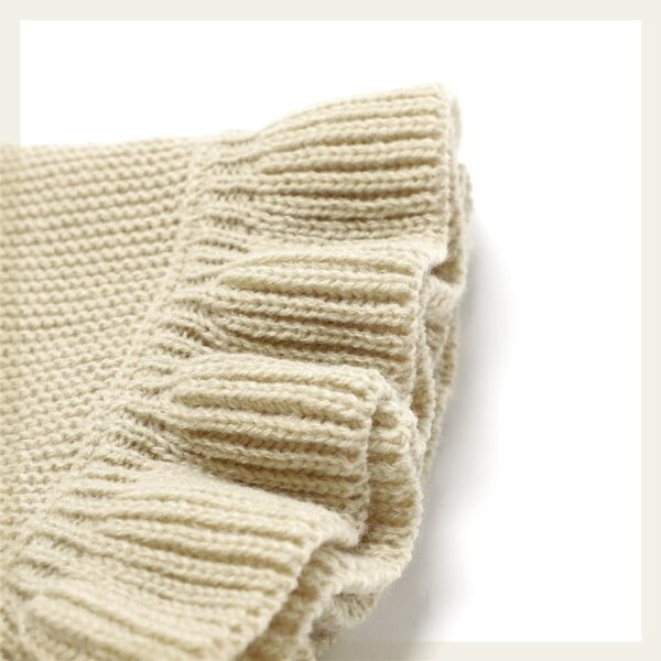 Knitted Baby Blankets Newborn Swaddle Wrap Ruffle Knitted Baby Blankets Newborn Swaddle Wrap Ruffle