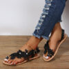 Lace Sandals Bohemia Beach Shoes Flowers Ankle Strap Flat Summer Lace Sandals Bohemia Beach Shoes Flowers Ankle Strap Flat Summer