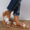 Lace Sandals Bohemia Beach Shoes Flowers Ankle Strap Flat Summer Lace Sandals Bohemia Beach Shoes Flowers Ankle Strap Flat Summer