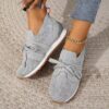Lace Up Mesh Flats Shoes for Women Breathable Casual Walking Wedges Lace Up Mesh Flats Shoes for Women Breathable Casual Walking Wedges
