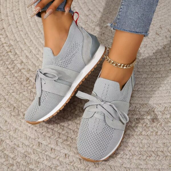 Lace Up Mesh Flats Shoes for Women Breathable Casual Walking Wedges Lace Up Mesh Flats Shoes for Women Breathable Casual Walking Wedges