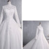 Lace Wedding Dress Bridal Stand-up Collar Long-sleeved Large Tail Size Lace Wedding Dress Bridal Stand-up Collar Long-sleeved Large Tail Size