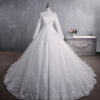 Lace Wedding Dress Bridal Stand-up Collar Long-sleeved Large Tail Size Lace Wedding Dress Bridal Stand-up Collar Long-sleeved Large Tail Size
