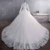 Lace Wedding Dress Bridal Stand-up Collar Long-sleeved Large Tail Size Lace Wedding Dress Bridal Stand-up Collar Long-sleeved Large Tail Size