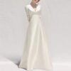 Ladies Style White Dress Satin Surface Was Thin and High French Ladies Style White Dress Satin Surface Was Thin and High French