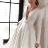 Ladies Style White Dress Satin Surface Was Thin and High French Ladies Style White Dress Satin Surface Was Thin and High French