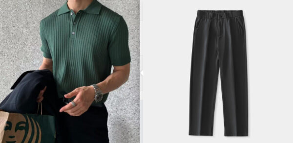 Lapel Polo Shirt Men's Fashion Brand Casual Summer Texture Solid Color