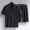 Lapel Short Sleeve Shorts Suit Young and Middle-aged Wear Fashion