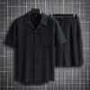 Lapel Short Sleeve Shorts Suit Young and Middle-aged Wear Fashion