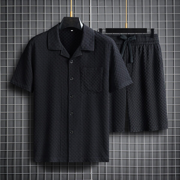 Lapel Short Sleeve Shorts Suit Young and Middle-aged Wear Fashion