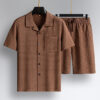 Lapel Short Sleeve Shorts Suit Young and Middle-aged Wear Fashion