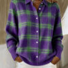 Lapel Solid Knit Cardigan for Women European Style Casual Open Front